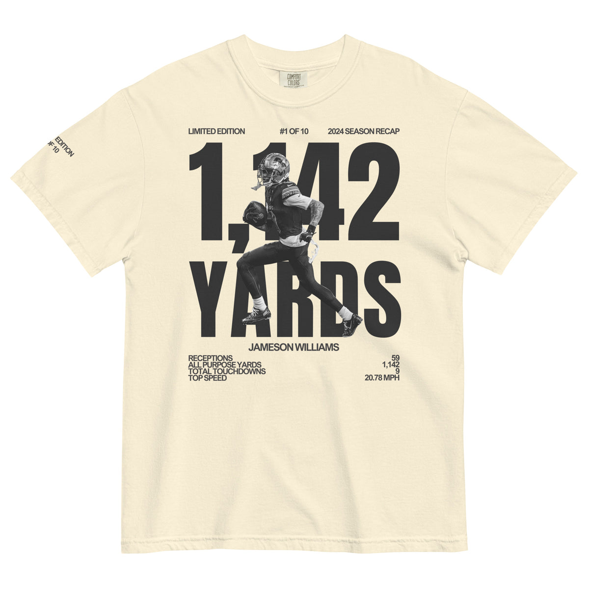 #1 of 10 Jameson Williams 2024 Recap Limited Edition - Premium Heavyweight T-Shirt