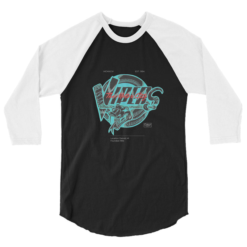 Detroit Vipers Motor City Remix - 3/4 Sleeve T-Shirt
