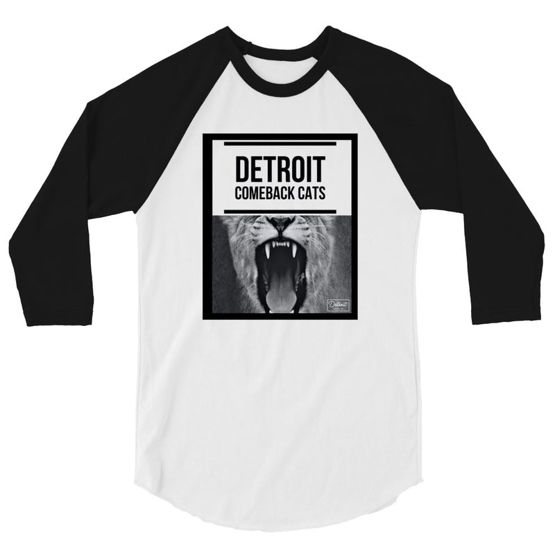 Unisex Detroit Comeback Cats - 3/4 Sleeve T-Shirt